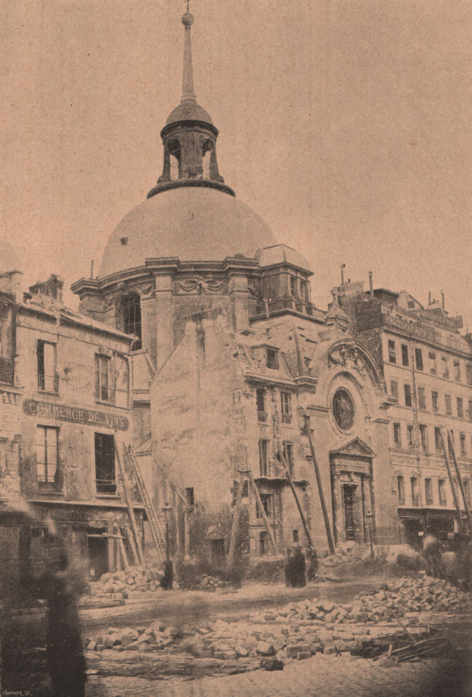 PARIS COMMUNE 1871. Barricade de la Rue Saint-Antoine après la bataille c1873